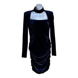 Bianca and Bridgett Dominica Dress. navy velvet, long-sleeved dress size 8 NWT c